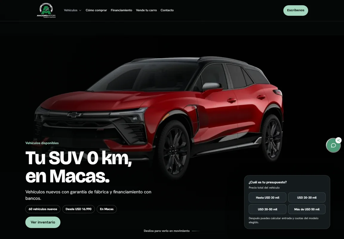 Página publicada de Amazonia Motors